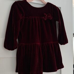 Carter's Burgundy Velvet Dress with Bow